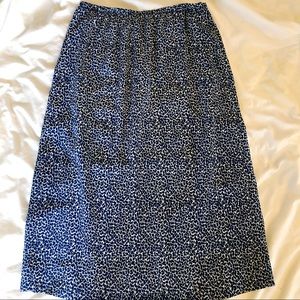 Vintage Silk Leopard Midi Skirt